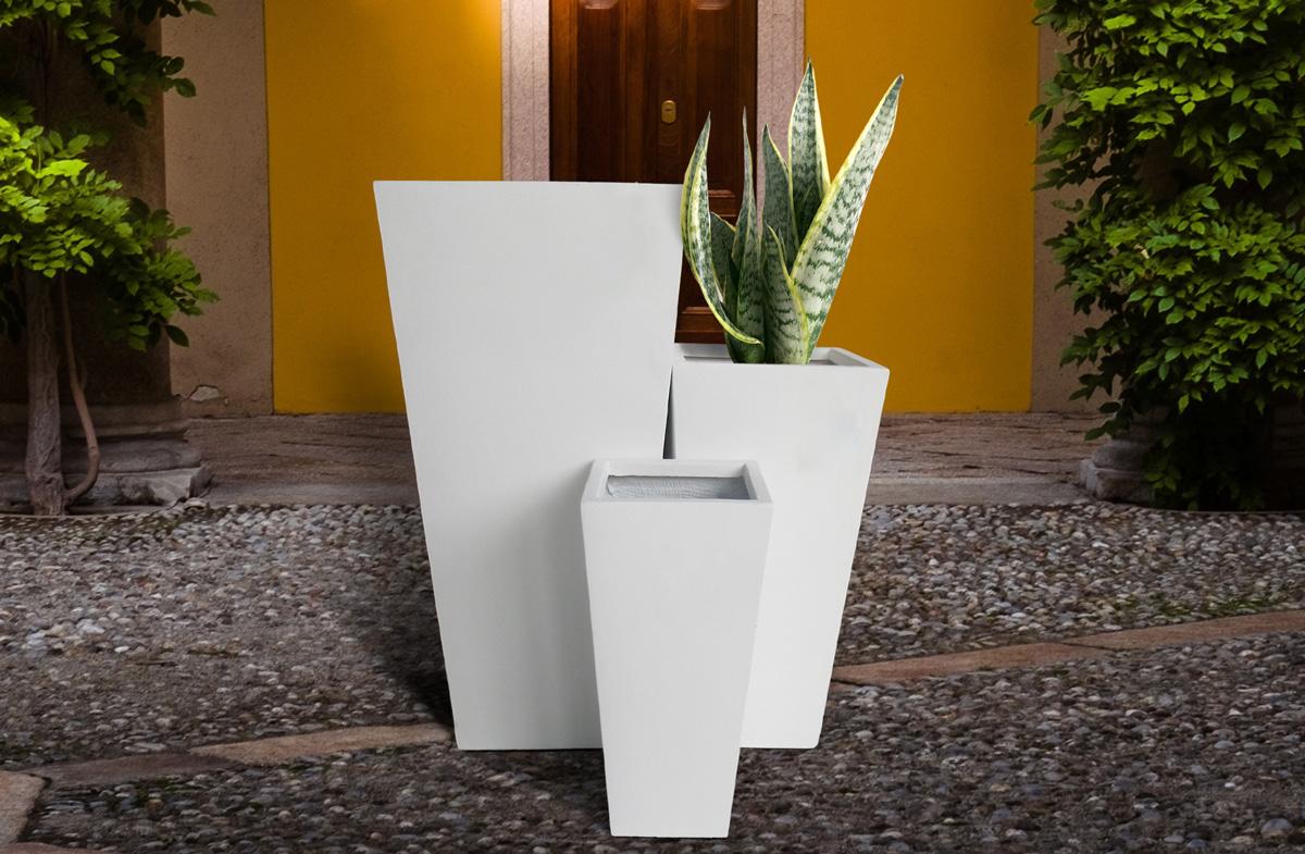 Tall Tapered Contemporary Light Concrete Planter by IDEALIST Lite - citiplants.com