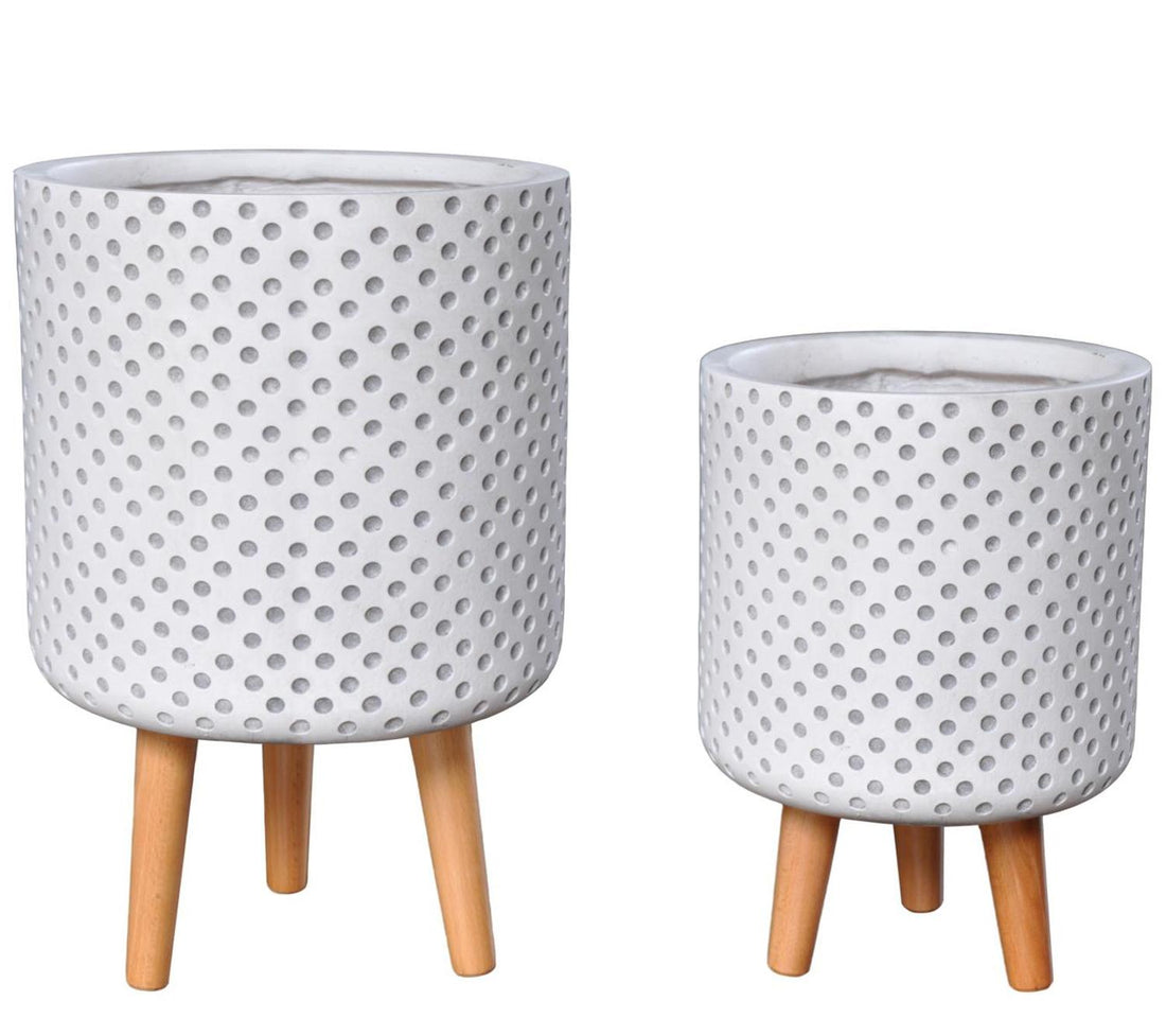 Dotted Style Cylinder Indoor Planter on Legs by Idealist Lite - citiplants.com
