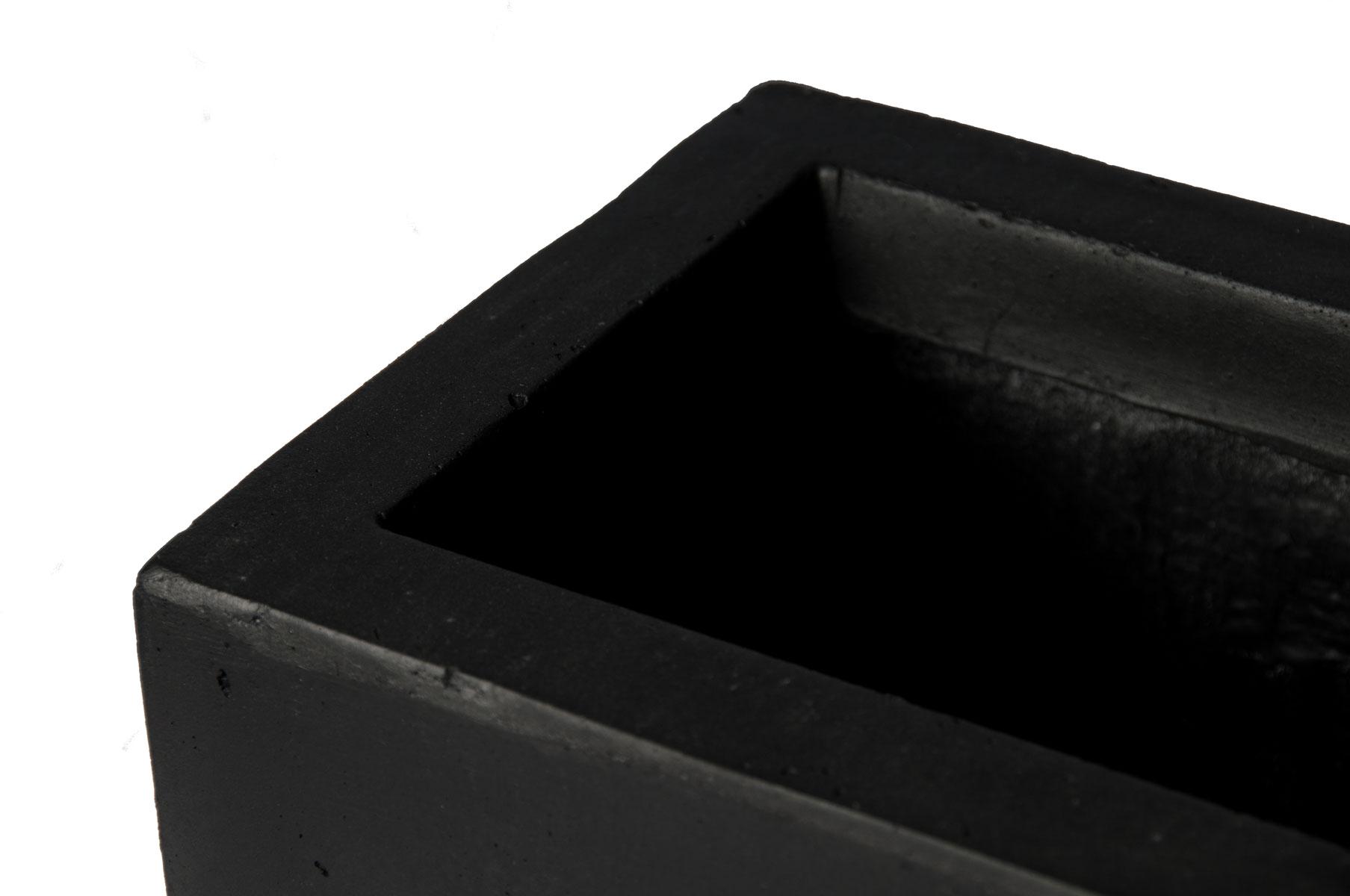 Window Box Light Concrete Black Planter by IDEALIST Lite L40 W17 H17.5 cm, 12L - citiplants.com