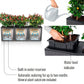 Set of LECHUZA TRIO Cottage 30 Granite Poly Resin Floor Self Watering Planter with Substrate L100 W32 H34 cm, 3x14L + Trellis - citiplants.com