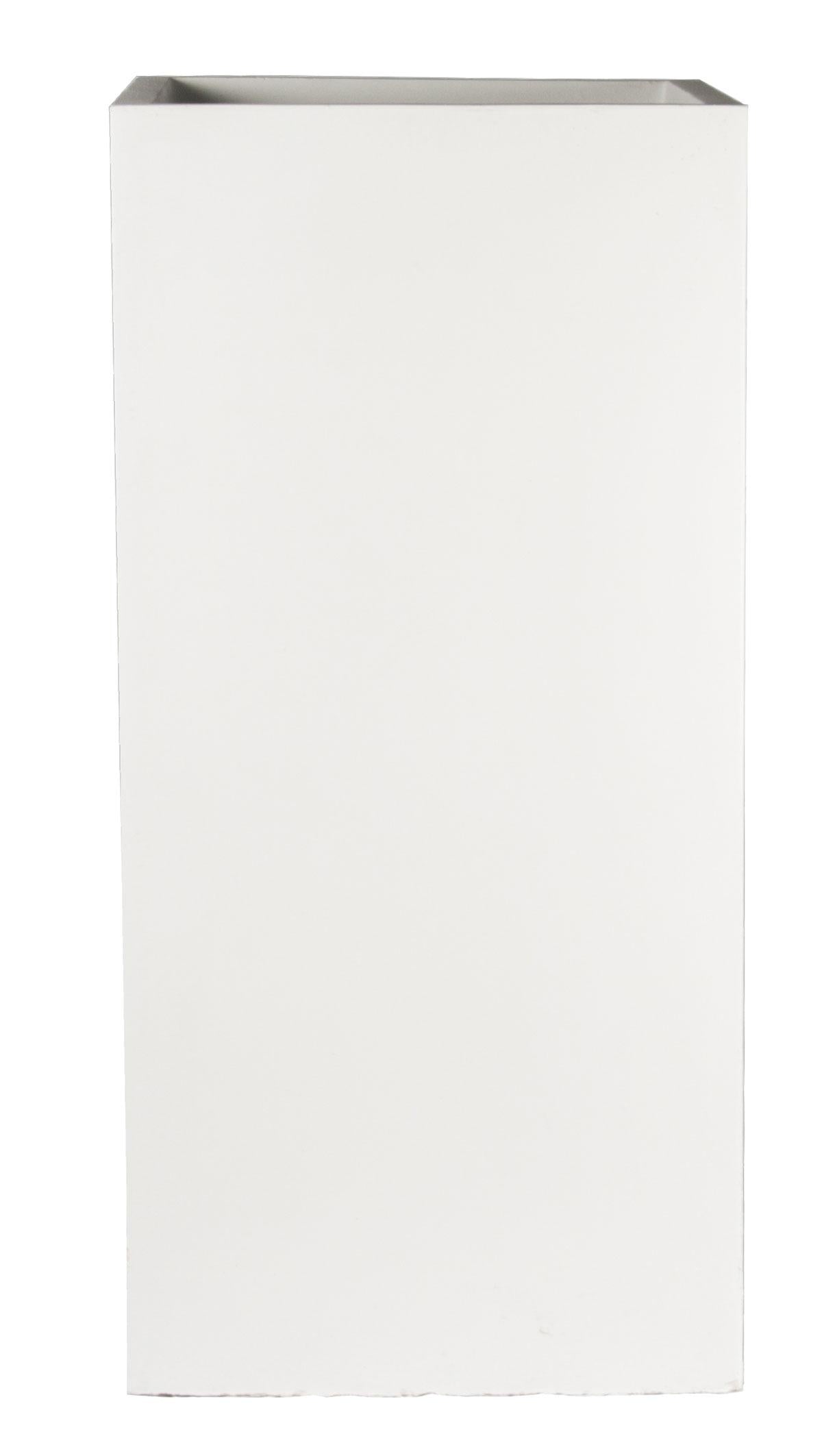 Tall Square Contemporary White Light Concrete Planter by IDEALIST Lite H60 L27 W27 cm, 44L - citiplants.com
