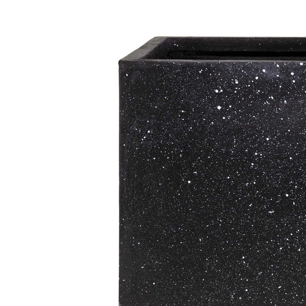 Square Box Contemporary Black Terazzo Light Concrete Planter by IDEALIST Lite H25 L25 W25 cm, 16L - citiplants.com