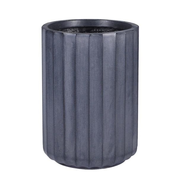 Modern Ribbed Cylinder Round Outdoor Planter by Idealist Lite - citiplants.com