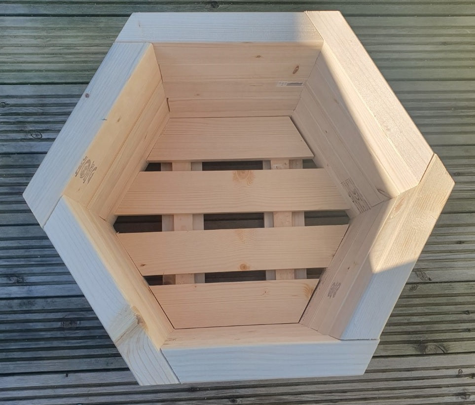 40Cm X 35Cm Hexagonal Wooden Garden Planter Plant Pot Hexagon - Different Heights - citiplants.com