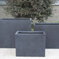 Set of two IDEALIST Lite Raised Narrow Faux Lead Dark Grey Trough Planters: L60 W30 H50.5 cm, 91 litres Cap + L60 W30 H50.5 cm, 91 litres Cap - citiplants.com