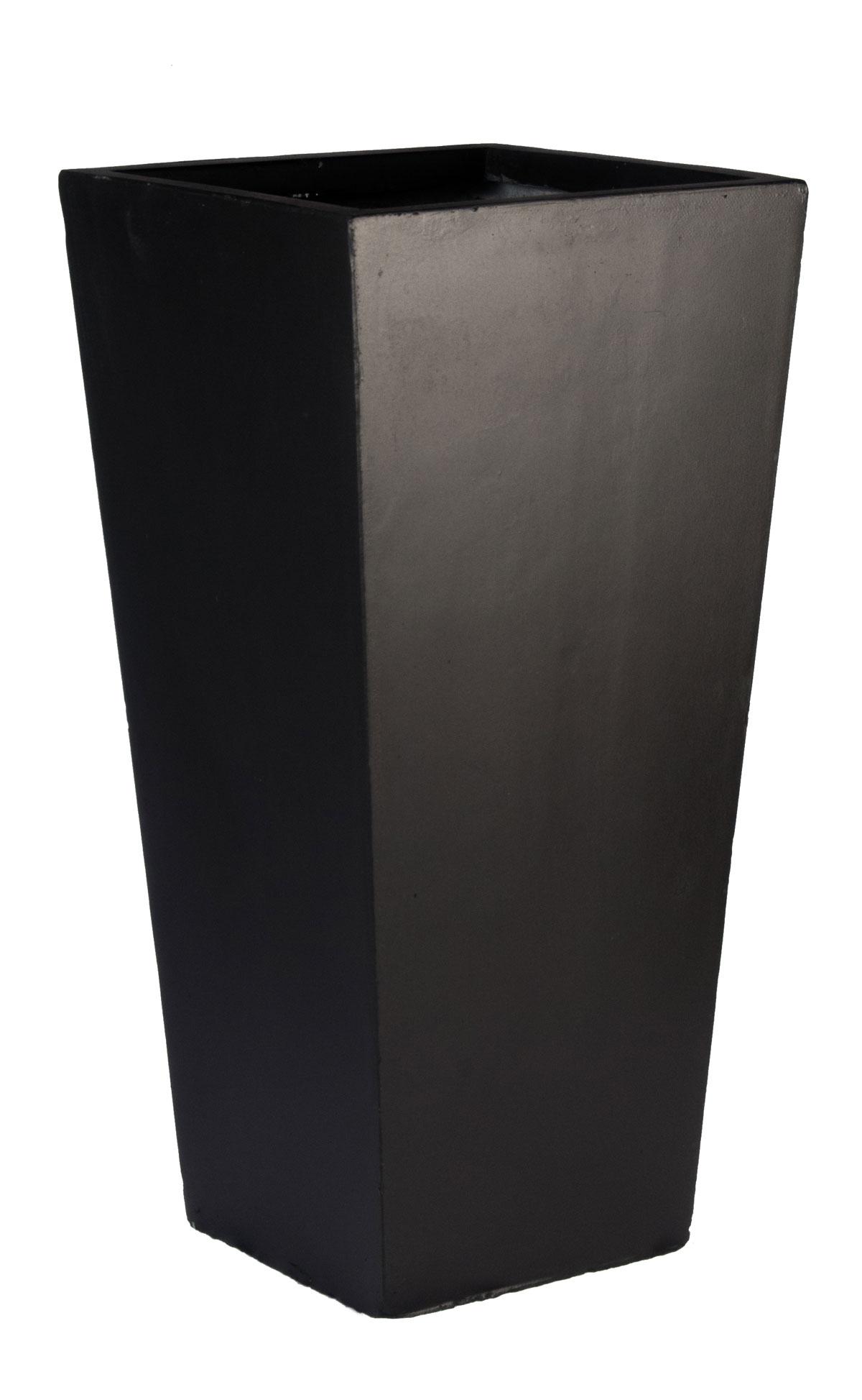 Tall Tapered Contemporary Black Light Concrete Planter by IDEALIST Lite H50.5 L24.5 W24.5 cm, 30L - citiplants.com