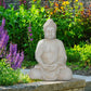 Sitting Buddha Beige Outdoor Statue by Idealist Lite L21.5 W17.5 H30.5 cm - citiplants.com