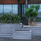 Set of two IDEALIST Lite Window Box Faux Lead Chelsea Trough Light Stone Planters: L40 W17 H17 cm, 12 litres Cap + L60 W30 H30 cm, 54 litres Cap - citiplants.com