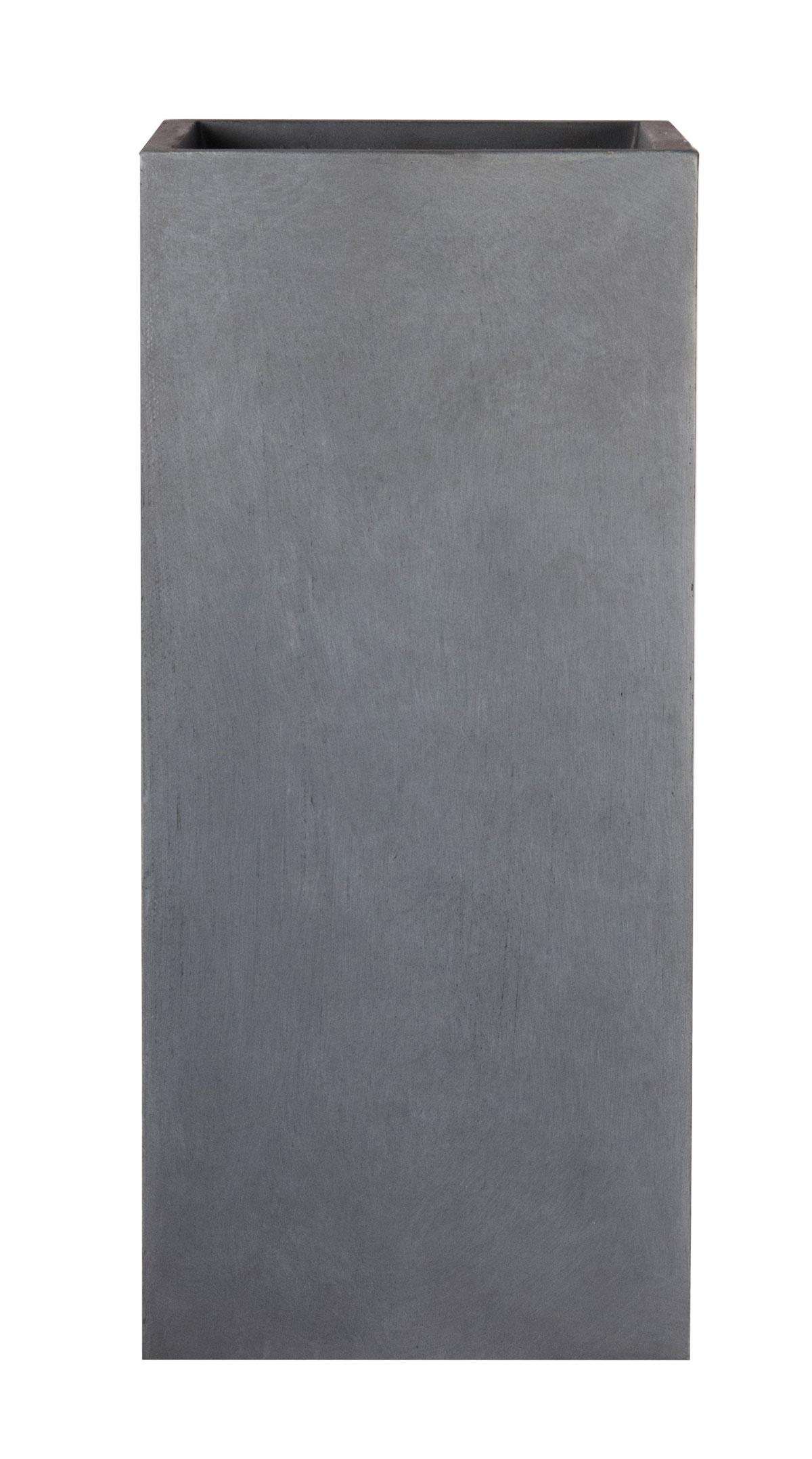 Tall Square Contemporary Faux Lead Dark Grey Light Concrete Planter by IDEALIST Lite H50 L21 W21 cm, 22L - citiplants.com