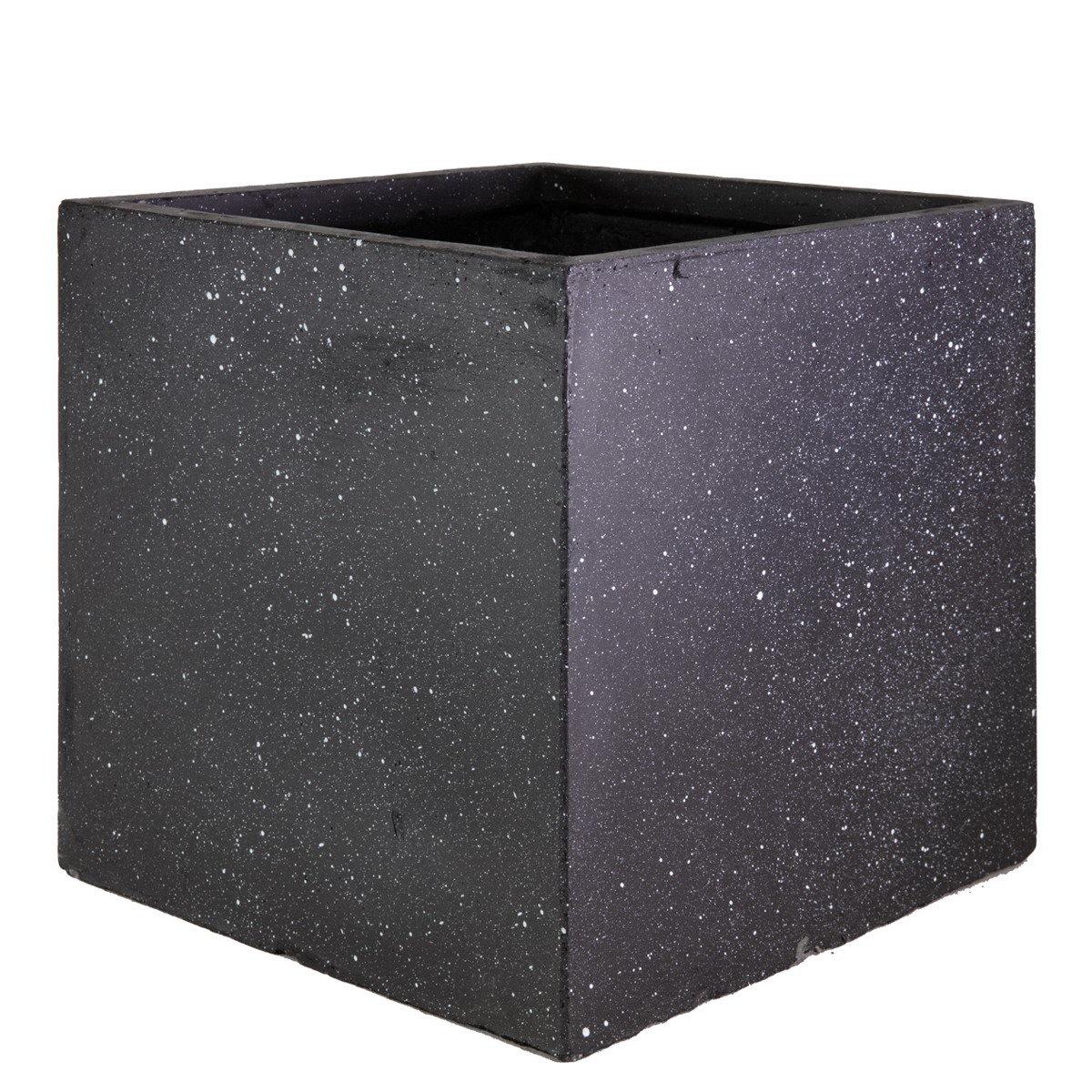 Square Box Contemporary Black Terazzo Light Concrete Planter by IDEALIST Lite H25 L25 W25 cm, 16L - citiplants.com