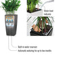 Set of two LECHUZA CUBICO 30 Poly Resin Self Watering Planters with Substrate L30 W30 H56 cm, 14 litres Cap: White High-Gloss + Charcoal Metallic - citiplants.com