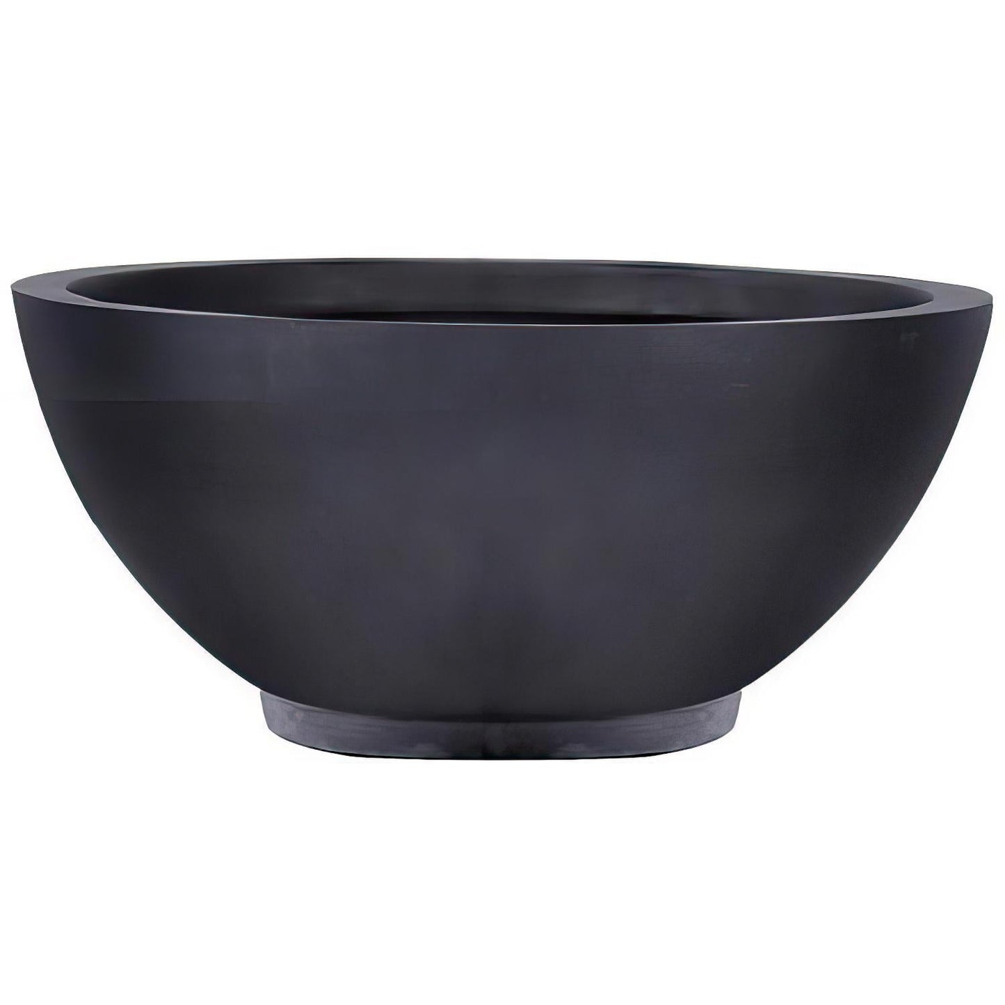 Black Dish Style Smooth Bowl Outdoor Planter by Idealist Lite D35.5 H16 cm, 15.8L - citiplants.com