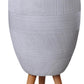 Striped White Indoor Egg Planter on Legs by Idealist Lite D27 H43 cm, 15.2L - citiplants.com