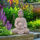 Sitting Buddha Brown Outdoor Statue by Idealist Lite L30 W24 H41 cm - citiplants.com
