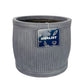 Vertical Ribbed Vintage Style Grey Barrel Round Planter by IDEALIST Lite H20 L24 W24 cm, 9L - citiplants.com
