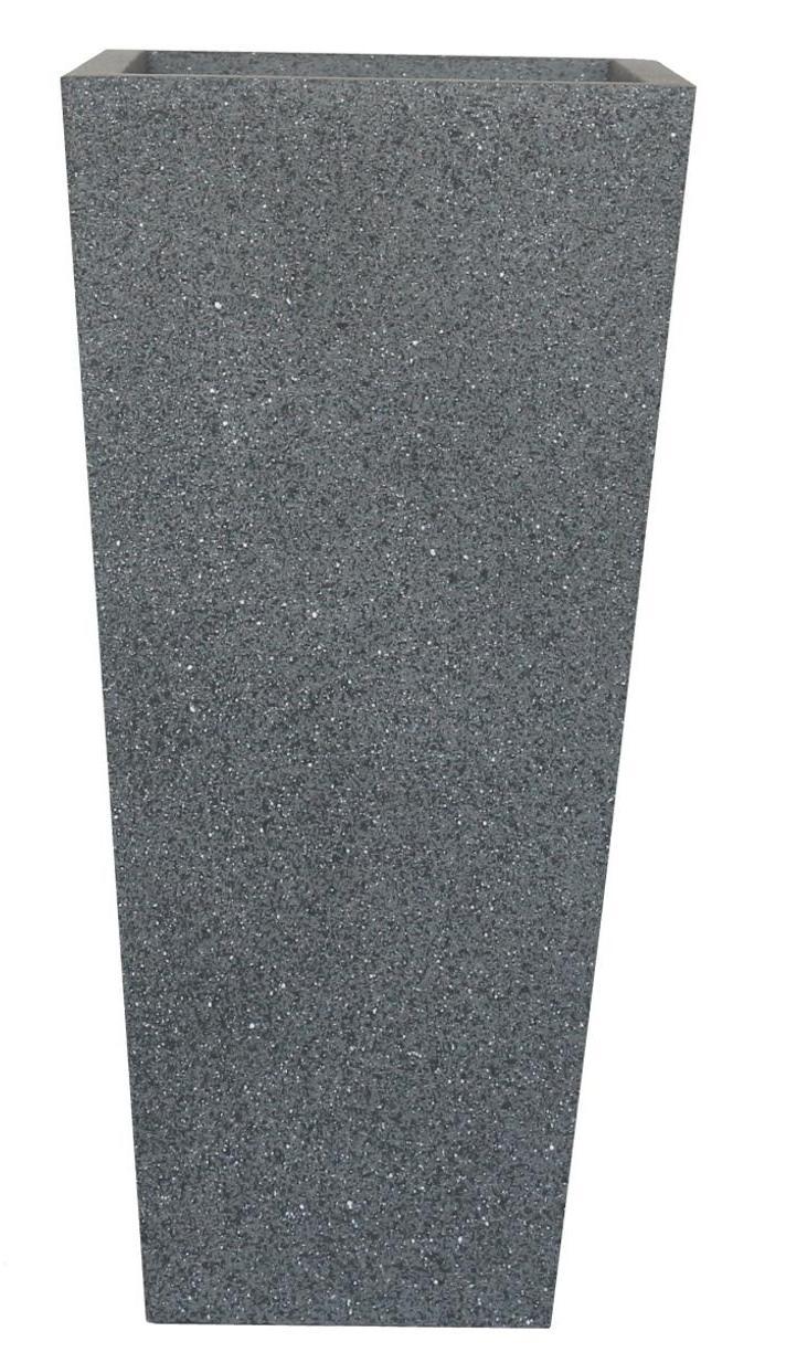 Textured Concrete Effect Tall Tapered Grey Outdoor Planter by Idealist Lite W18.5 H39 L18.5 cm, 13.3L - citiplants.com